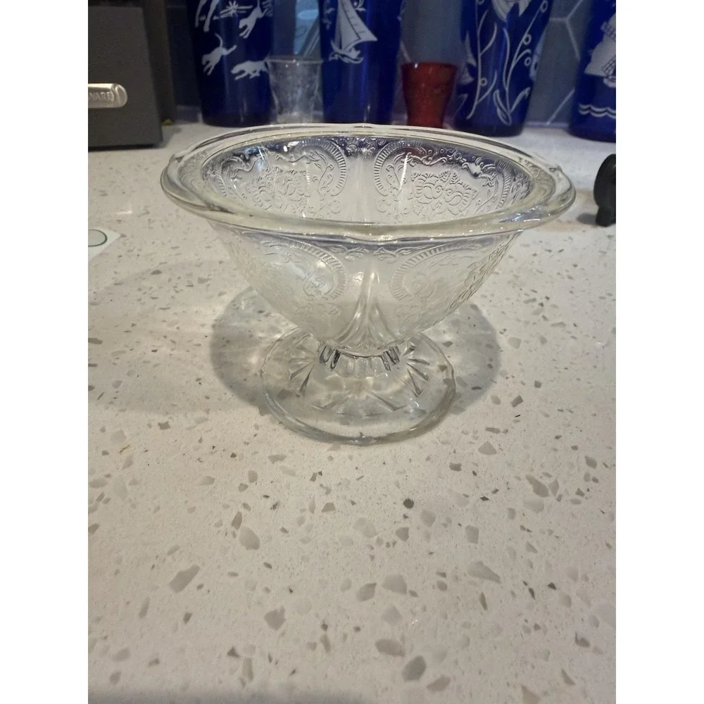 Hazel Atlas Royal Lace Crystal Clear Sherbet Ice Cream Bowl Depression Glass
